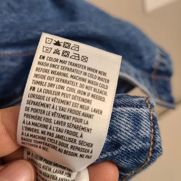 American Eagle Classic Cotton Minimal Blue Denim Tank Button-front Dress Pockets - Picture 6 of 7